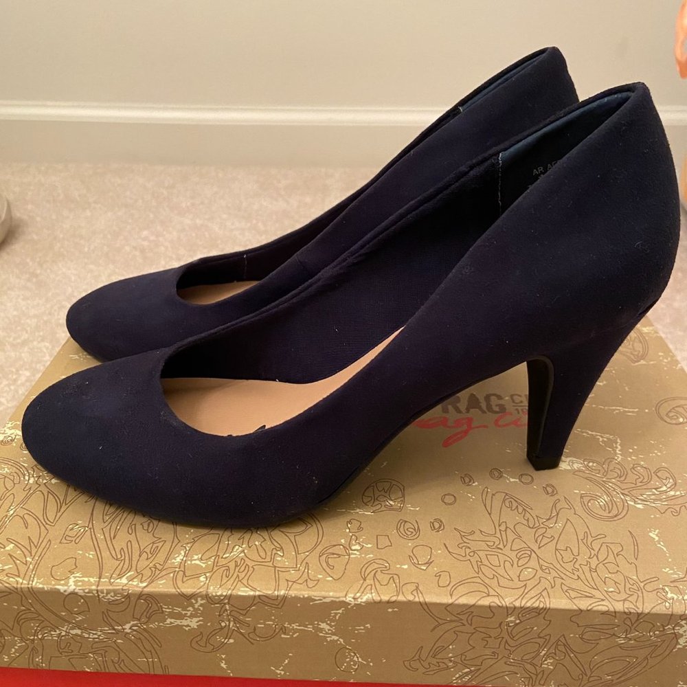Blue Closed Toed Heels
